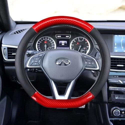 Genuine Leather Car Steering Wheel Cover 15 inch/38cm for Infiniti QX30 Q70L Q50 QX80 Q60 QX70 QX60 QX50