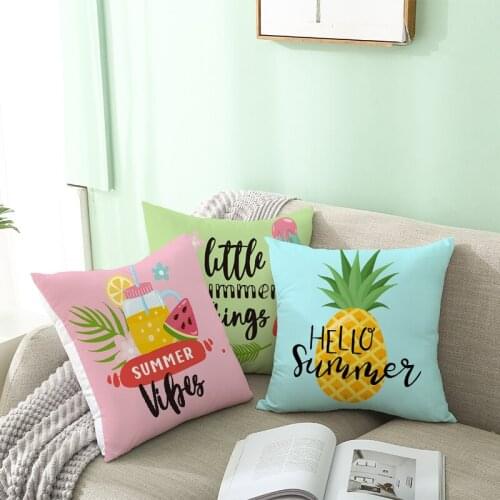 New Fashion Summer Personalized Cartoon Fruit Juice Cushion Cover Pineapple Strawberry Watermelon Sofa Bedroom Decoration Pillow