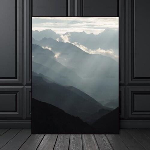 Landscape Canvas Painting Modern Nordic Forest Pictures On The Wall Cloud Posters and Prints for Bedroom Frameless Room Decor