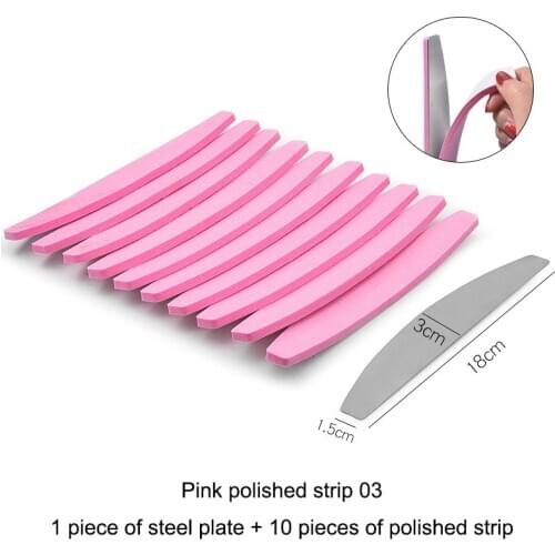 1 set (10 pcs) Pink Sponge Nail File Replacement Pad For Metal Nail File Disposale Pad Double Sided Sandpaper Buffer 100 Grit
