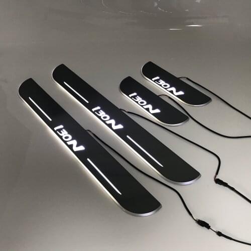 LED 2PCS acrylic mobile LED welcome scooter wear plate door sill frame path light for Hyundai i30N dedicated Flow/fixed light