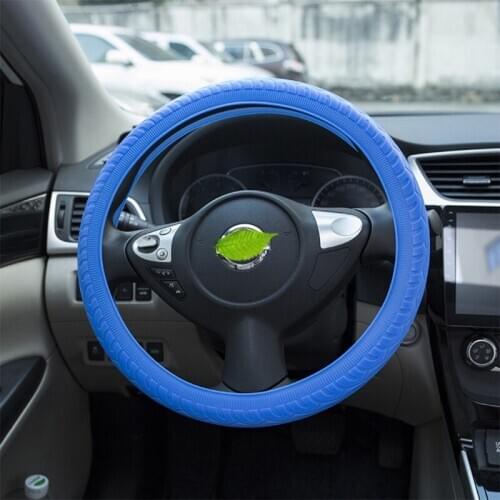 36cm-40cm Universal Elastic Anti-slip Soft Silicone Car Steering Wheel Skidproof Auto Case Cover Shell