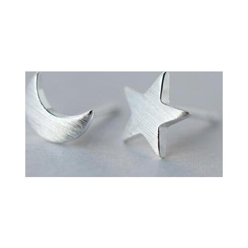 Shuangshuo Vintage Little Star and Moon Stud Earrings Set Star Earings Fashion Jewelry Earrings for Women aretes de mujer S012