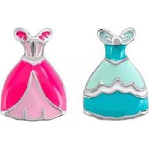 10pcs Princess Dress Charm floating charms for Living glass locket