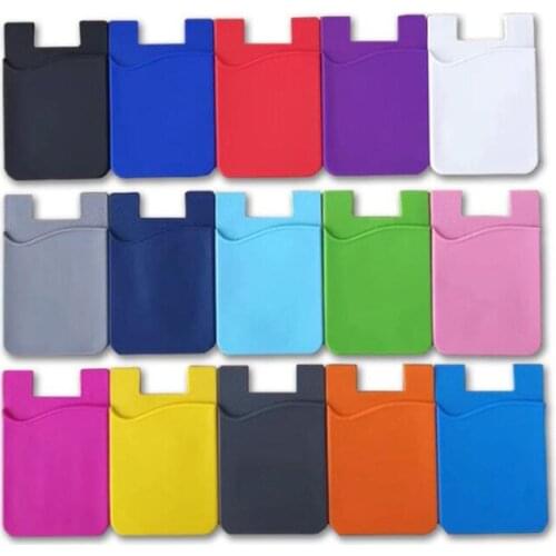 2 PCS Silicone Mobile Phone Back Pocket 10 Color Women Men Card Case Soft Elastic Non-slip Cell Phone Stick Adhesive Card Holder