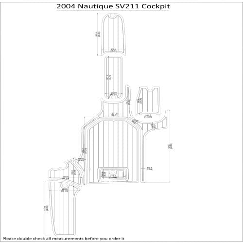 2004 Nautique SV211 Cockpit Pad Boat EVA Teak Decking 1/4" 6mm