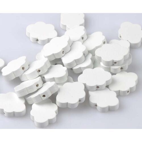 Natural Wooden beads 2017 new White Cloud Spacer Beads For Jewelry Making 22x17mm 50Pcs DIY MT2008