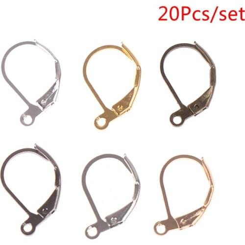 20pcs 15*10mm French Lever Earring Hooks Wire Settings Base Hoops Earrings DIY
