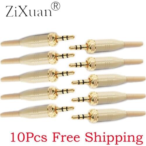 3.5mm 1/8 Male Lock Stereo Audio Adapter Microphone Connector for Sennheiser Sony Headset Lavalier Mics Microphone DIY