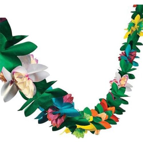 3M Tropical Flamingo Leaves Banner Flower Garland Paper Flag Bunting Birthday Baby Shower Hawaiian Summer Party Decor