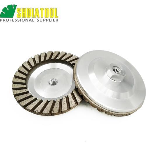 SHDIATOOL 2PK 5inch #30 Aluminum Based Diamond Grinding Cup Wheel 5/8-11 thread Diameter 125mm Grinding Wheel For Granite