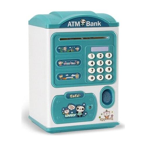 ATM Password Fingerprint Cute Piggy Bank Toy Electric Password Box Piggy Bank Piggy Bank Gift for Children Money Safe Purse