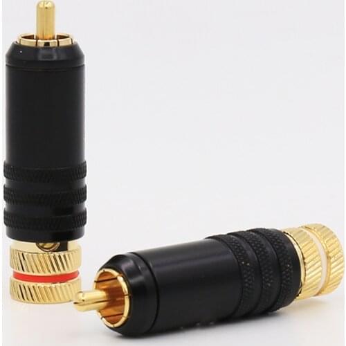 Free shipping 12PCS RCA connector male audio-0144 signal line plug Hifi audio 0144 RCA plug copper RCA plug gold plated