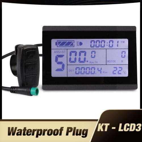 Free Shipping Waterproof Connector Plug 24V 36V 48V Display intelligent KT LCD3 Electric Bicycle bike Parts controller