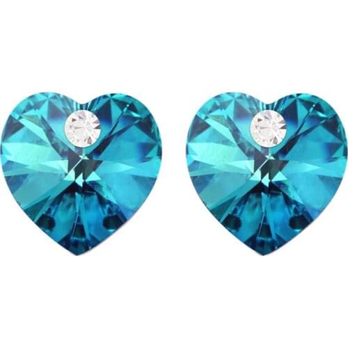 Ms Betti Shiny Mini Love Heart Crystal Stud Earrings With Love Theme For Fashion Women Mothers Day Daughter/Wife Gifts 2021