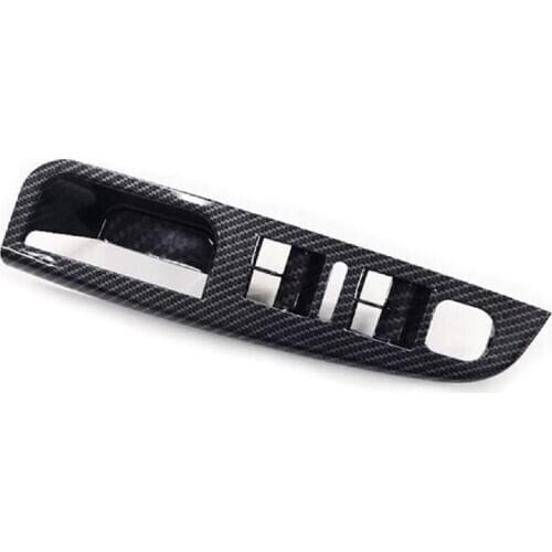 Side Grab Handle Carbon Fiber Door Window Switch Control Panel Cover Trims Frame for Jetta MK5 Golf 5 2005-2009