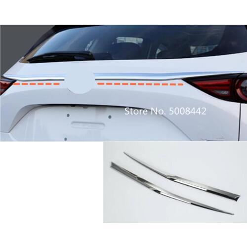 For Mazda CX-5 CX5 2017 2018 2019 2020 Car Body Rear Door License Tailgate Bumper Frame Plate Trim Lamp Trunk Hood 2pcs