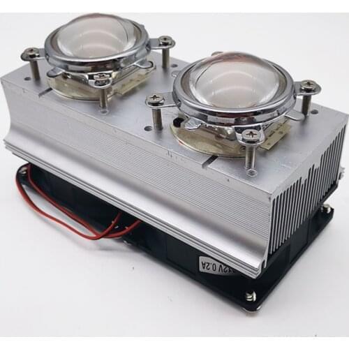 Double Aluminum Radiator Cooling System Heat Sink + CPU Fans +57MM Lens+ LED Power Supply + Fans For Integrated High Power LED