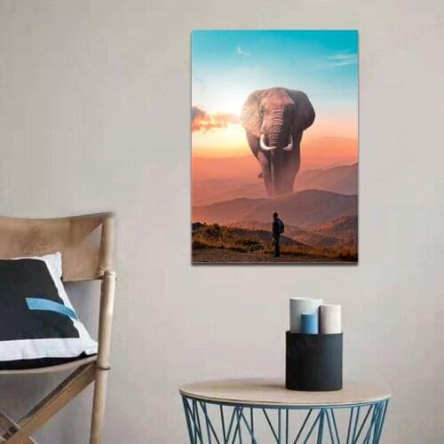 Giant Elephant Canvas Art Posters And Prints Animals Paintings On the Wall Art Pictures Home Decor