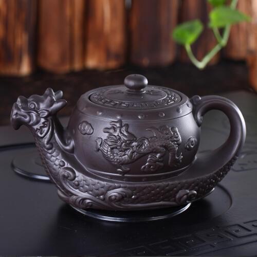 400ml large capacity Yixing pot purple sand pot Kungfu pot ceramic tea set teapot dragon