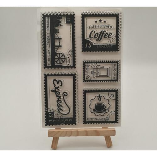Coffee stamp transparent stencil for DIY Scrapbooking photo album decorative sheets