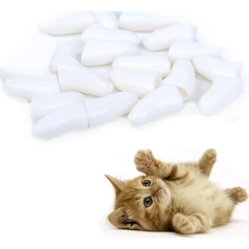 20Pcs Soft Cat Nail Caps Cat Nail Cover Paw Claw Pet Soft Silicone Nail Protector Puppy Dog Claw Decoration Pets Nail Care