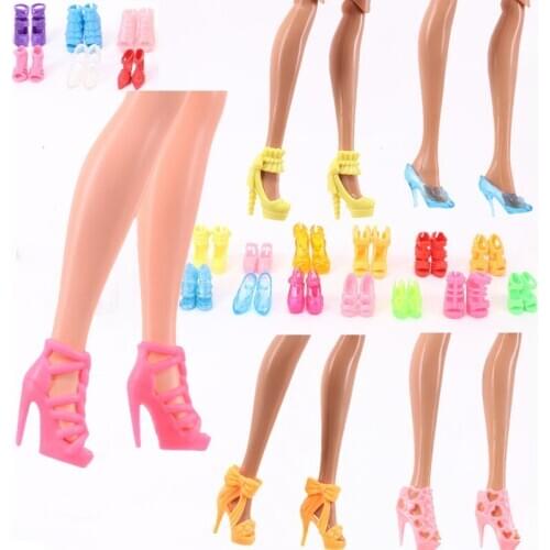 Handmade Doll Shoes For Barbies Doll Outdoor Essential A Bag Of 20 Pairs For Our Generation Doll Daily Life