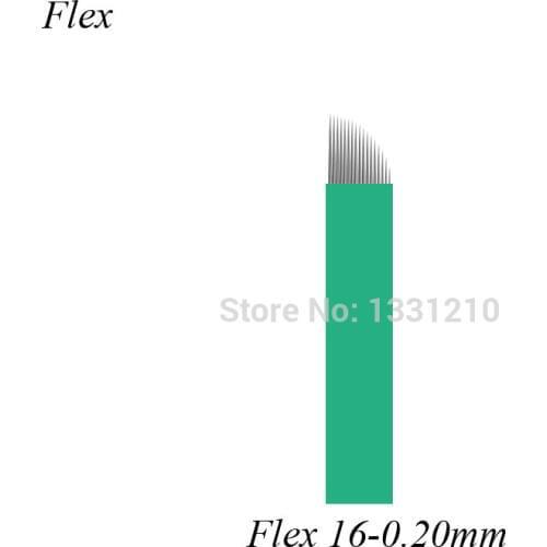 Lamina Agulhas Tebori Microblading 16 Pins Green Microblading Needles Blades Lamina Agulha Sobrancelha Tebori Microblade