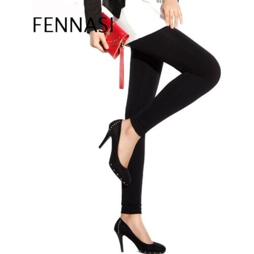 FENNASI Sexy Solid Women High Elasticity Big Sizes Leggings Autumn Black Casual High Waist Leggings Plus Size colourful Leggings
