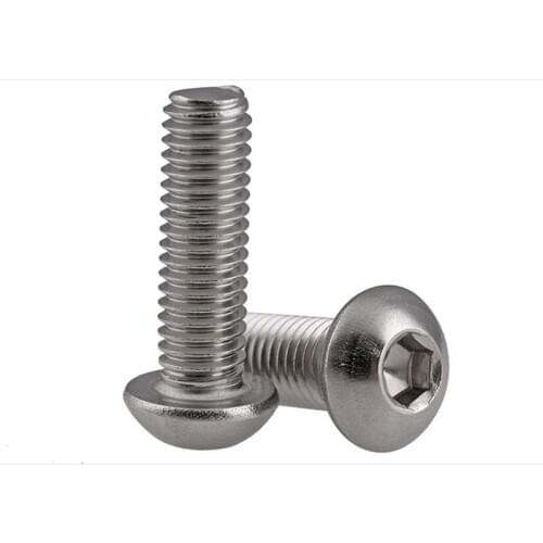 M5*8-80 304 Stainless Steel Round Head Socket Head Cap Screws Hexagon Socket Head Cap Screws/cup Bolts 20 Pcs