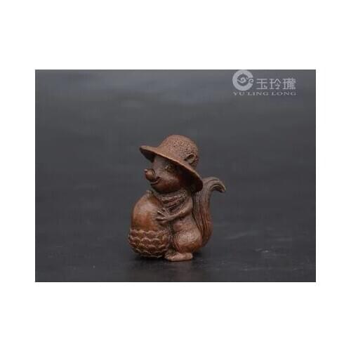 Lovely squirrel small ornament antique bronze ware