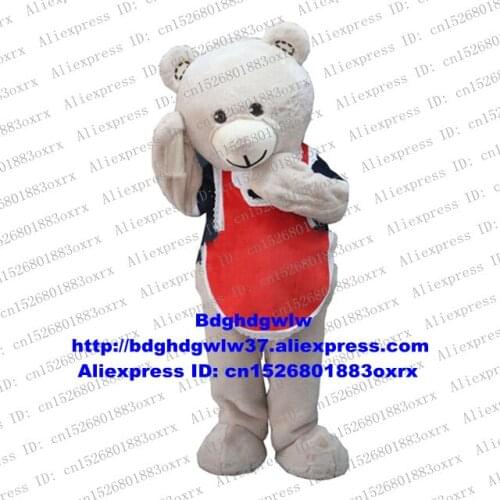 White Teddy Bear Mascot Costume Adult Cartoon Character Outfit Suit Parent-child Activities Farewell Dinner zx2199