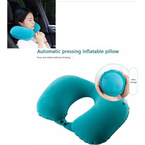 Inflatable Neck Pillow U Shaped Travel Pillow Neck Support Car Accessories Air Pillows Cushion for Travel Office Neck Massage