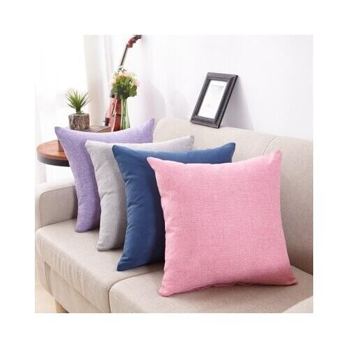 Solid Color Linen Pillow Sofa Cushion Pillow Cover Back Office Car Cushion Pillow Fashionable And Comfortable Cushion Cover