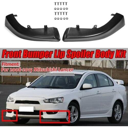 Front Bumper Lip Spoiler Side Splitter Air Dam Chin Diffuser Unpainted for Mitsubishi Lancer 2008-2015