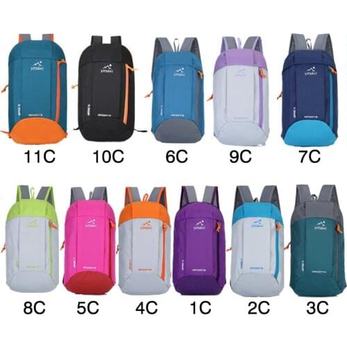 10L Men Women Child Travel Hiking Bag Zipper Adjustable Belt Camping Knapsack Outdoor Sports Light Weight Waterproof Backpack