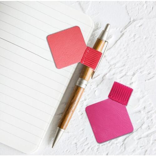 Self-adhesive PU Leather Pen Clip Pencil Elastic Loop for Notebooks Journal AN88