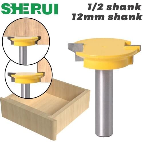 SHERUI Drawer Front Joint Router Bit - Reversible - 1/2" Shank 12mm Shank Woodworking Chisel Cutter