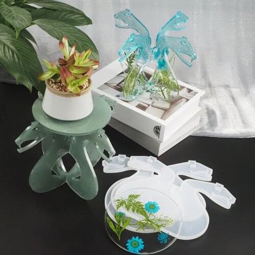 Silicone Resin Casting Mold Display Rack DIY Moulds Tabletop Flowerpot Mould