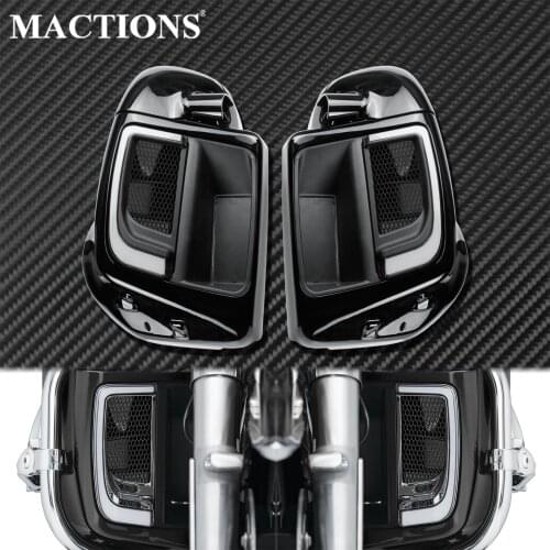 Motorcycle LED Fairing Lower Grills Light Kits Lower Leg Warmer Vented Fairing Glove Box For Harley Touring FLTR FLTRX 2014-2018