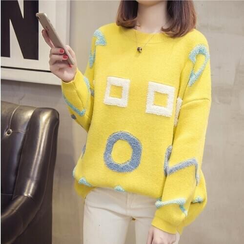 Oversized Pullover Christmas Sweater Woman Long Sleeve Sweaters Loose Knitted Women Sweater Harajuku