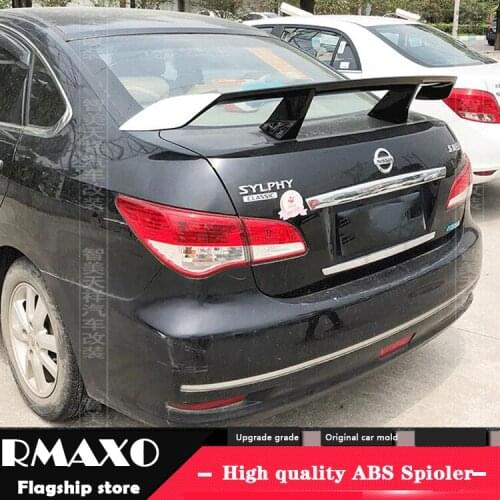 For Nissan Sentra Sedan Universal TF Spoiler 2006-2018 SYLPHY Spoiler ABS plastic Material Car Rear Wing Color Rear Spoiler