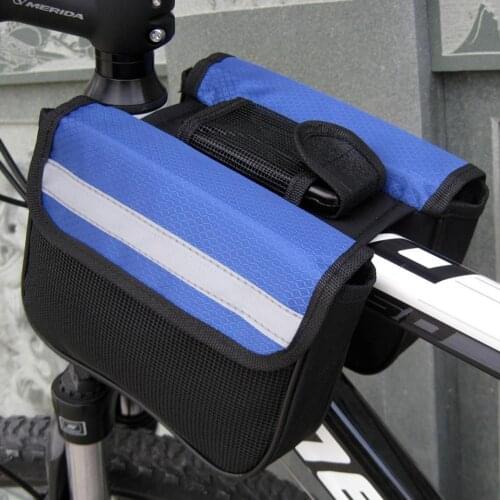 Bike Bag Bicycle Front Beam Top Tube Bag Reflective Pannier Double Side Cycling Waterproof Bags Mountain Bike Riding Equipment