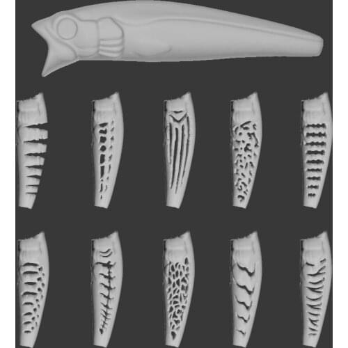 WLure Hard Plastic 3D Stencil Topwater ZigZag Dog for UPW751