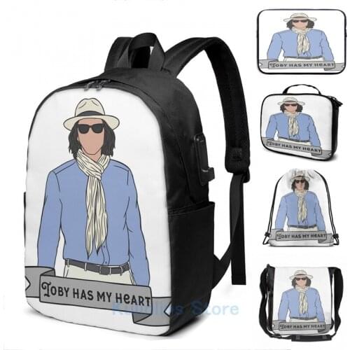 Funny Graphic print Toby Forever USB Charge Backpack men School bags Women bag Travel laptop bag