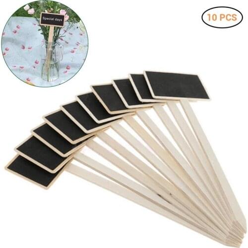 10 Pcs Garden Plant Labels Mini Waterproof Tags Wooden Chalkboard Blackboard Signs Garden Flowers And Plants Garden Decorations