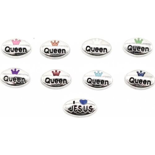 20Pcs/Lot Mixed Color Queen Floating Charms Hand-made DIY for Glass Lockets