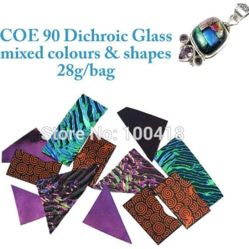 20 bags/lots Multi-Color Glass COE 90 Dichroic Glass & Microwave kiln fusing glass texturing Dichroic Glass scrap