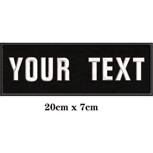 20X7cm Embroidery Custom Name Text Patch Stripes badge Iron On Or Sew On Or Velcro Backing Patches For Backpack Hat BS-05A