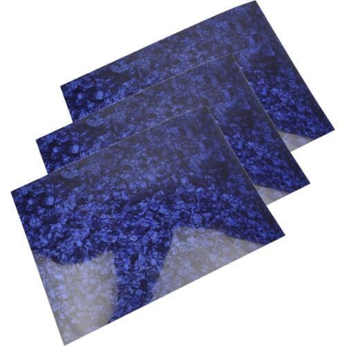 3pcs A4 Size 0.71mm Pearl Blue Celluloid Sheet Film 210x297mm for Pickguard Custom Inlays Guitar Pick Luthier